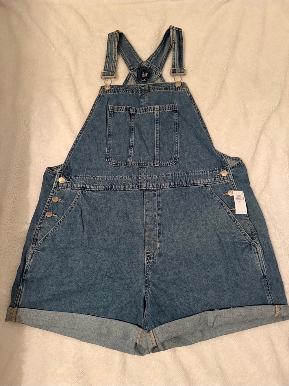 GAP Women's Blue Denim Short Overalls